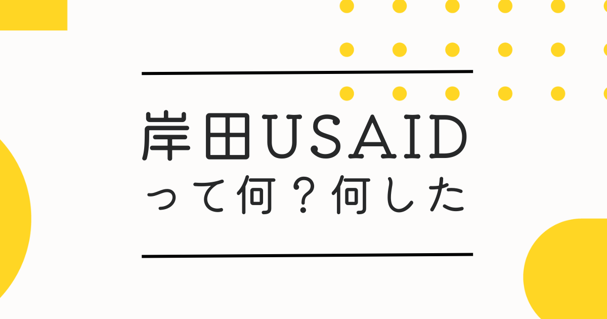 【簡単まとめ】岸田首相とUSAIDって何？何をした？問題をわかりやすく解説